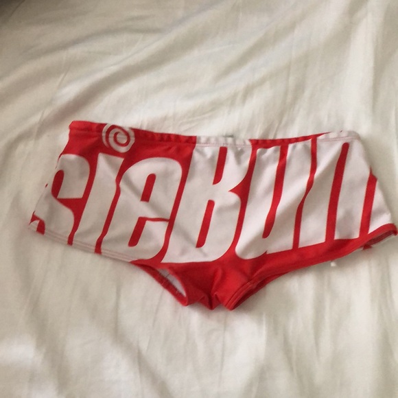 Aussie Bum red and White graphic Micro short speedo - Picture 2 of 4